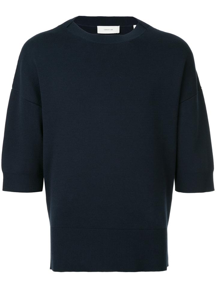 Cerruti 1881 Cropped-sleeve Jumper - Blue