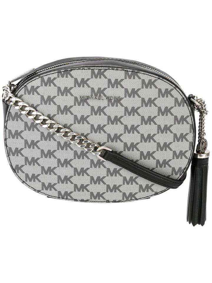 Michael Michael Kors Logo Pattern Cross Body Bag, Black, Pvc/leather