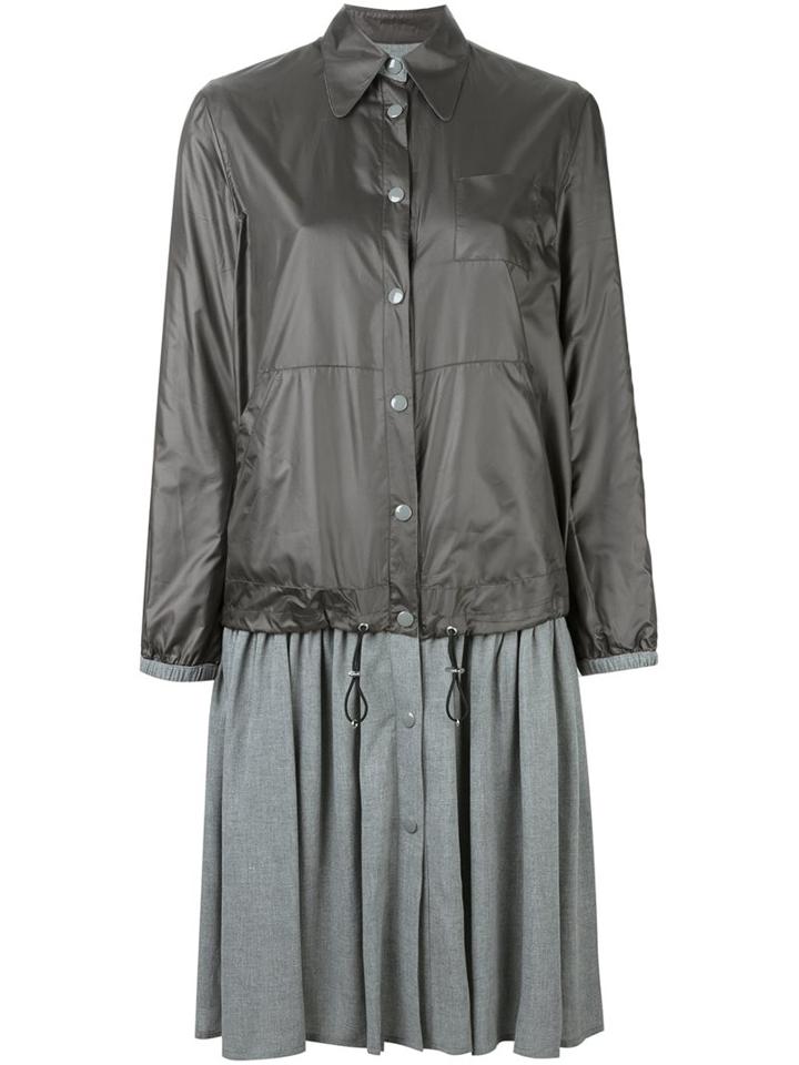 Mm6 Maison Margiela Pleated Skirt Dress, Women's, Size: 40, Grey, Polyester/viscose