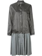Mm6 Maison Margiela Pleated Skirt Dress, Women's, Size: 40, Grey, Polyester/viscose