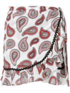 Dodo Bar Or - Paisley Mini Skirt - Women - Silk - 44, White, Silk