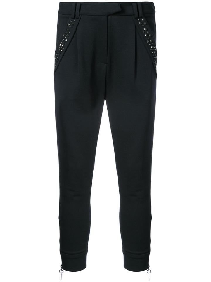 Thomas Wylde Stud Detailed Tapered Trousers - Black