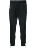Thomas Wylde Stud Detailed Tapered Trousers - Black