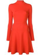 Givenchy Turtleneck Skater Dress - Red