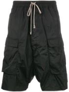 Rick Owens Drop-crotch Cargo Shorts With Front Pockets - Black