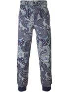 Etro Floral Track Pants, Men's, Size: Small, Blue, Cotton/polyamide