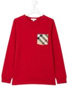 Burberry Kids - Check Pocket Sweatshirt - Kids - Cotton - 14 Yrs, Red