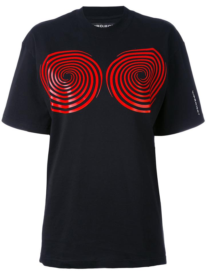 Y / Project - Swirl Detail T-shirt - Women - Cotton - S, Black, Cotton