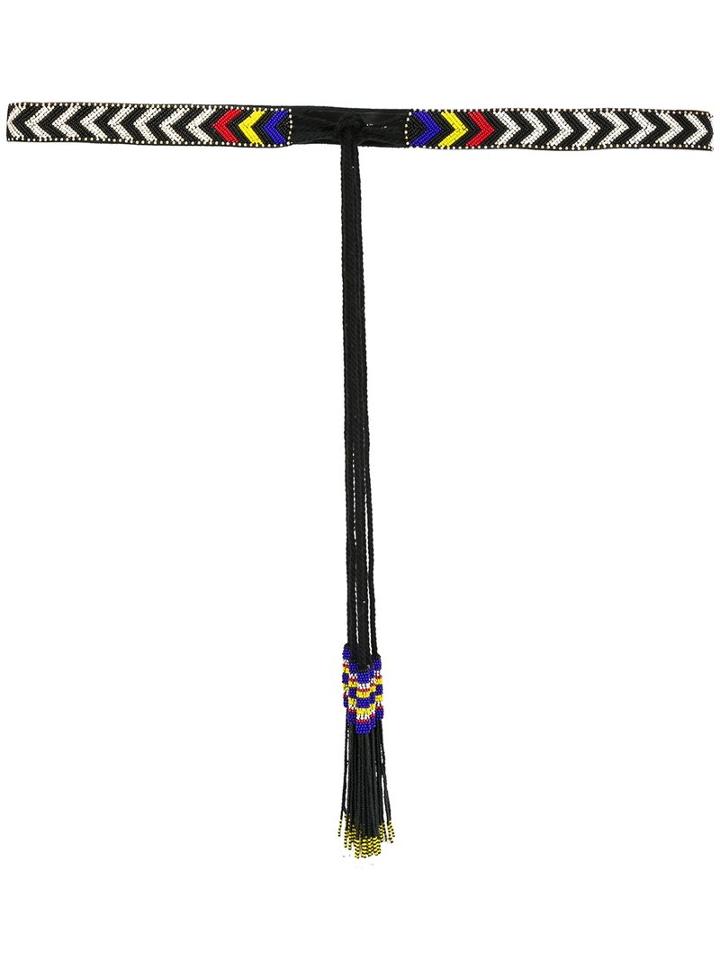 Isabel Marant Beaded Canvas Belt, Women's, Size: Large, Cotton/glass/brass/polyamide