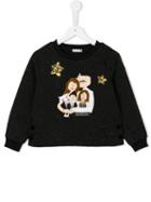 Dolce & Gabbana Kids Family Patch Jumper, Toddler Girl's, Size: 5 Yrs, Black