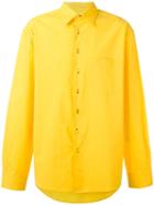 Raf Simons Oversized Button Down Shirt, Men's, Size: 48, Yellow/orange, Cotton/polyurethane