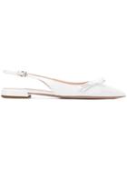 Prada Bow Slingback Ballerina Shoes - White