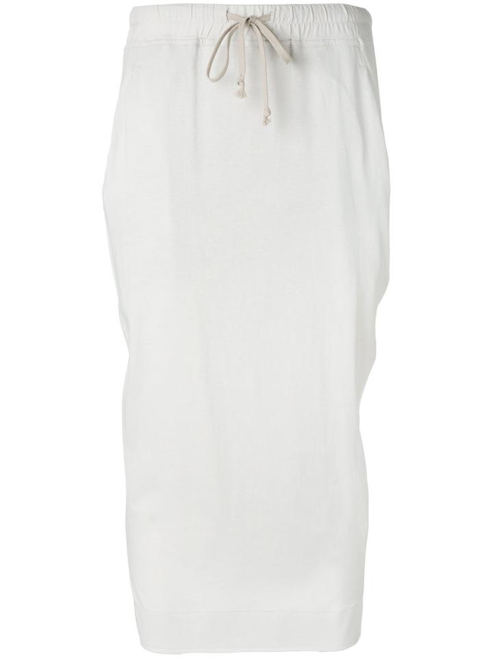 Rick Owens Drkshdw Drawstring Waist Mid-length Skirt, Women's, Size: Small, Nude/neutrals, Cotton