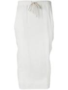 Rick Owens Drkshdw Drawstring Waist Mid-length Skirt, Women's, Size: Small, Nude/neutrals, Cotton