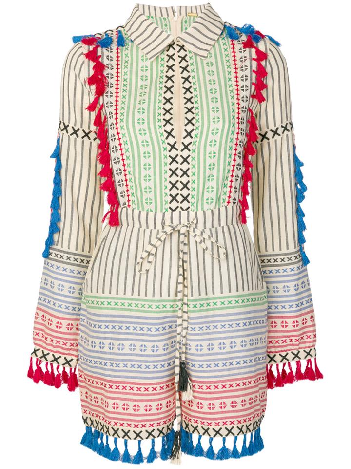 Dodo Bar Or Mixed-print Tassel Playsuit - Multicolour