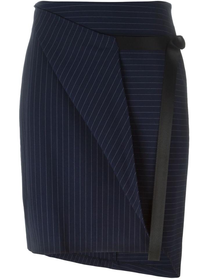 Dkny Wrap Pinstripe Skirt