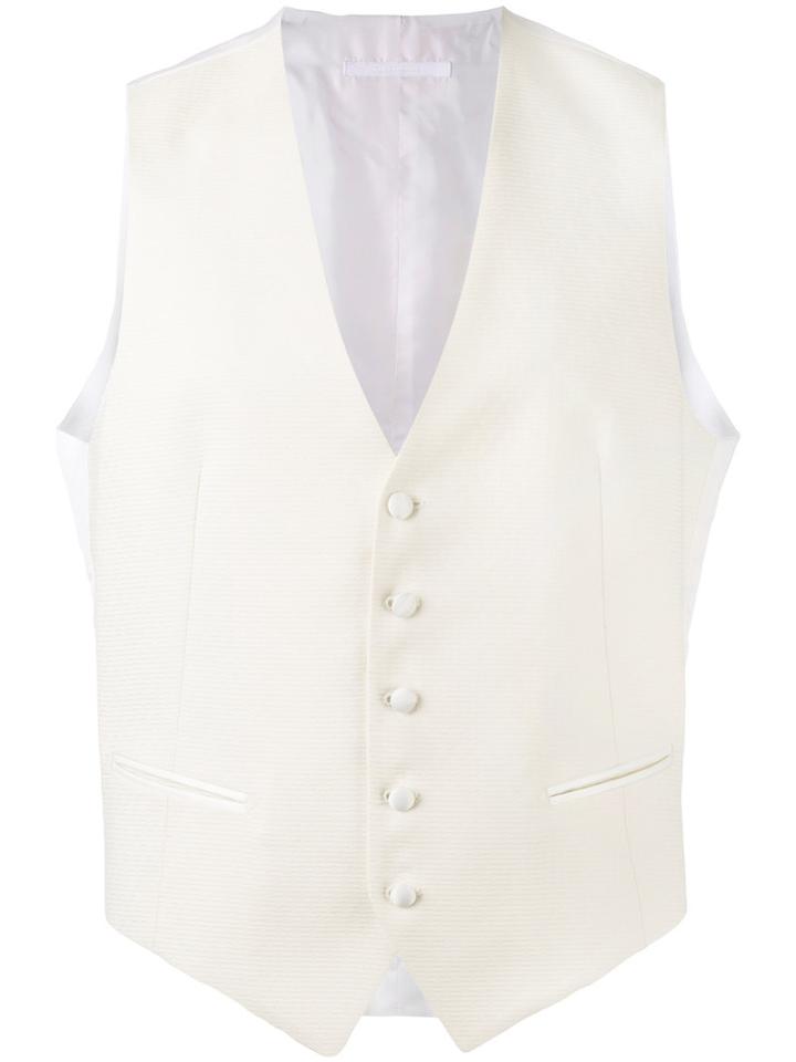 Button-up Waistcoat - Men - Cotton/spandex/elastane/cupro/wool - 50, Nude/neutrals, Cotton/spandex/elastane/cupro/wool, Tagliatore