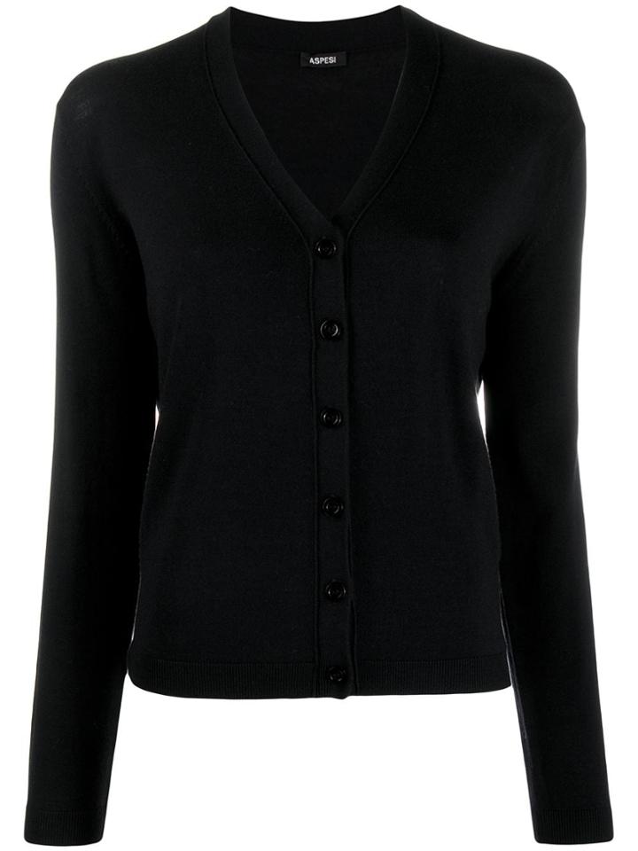 Aspesi Button Fine Knit Cardigan - Black