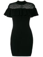 Self-portrait Ribbed Knitted Dress - Black