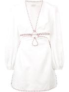 Zimmermann Striped Trim Mini Dress - White