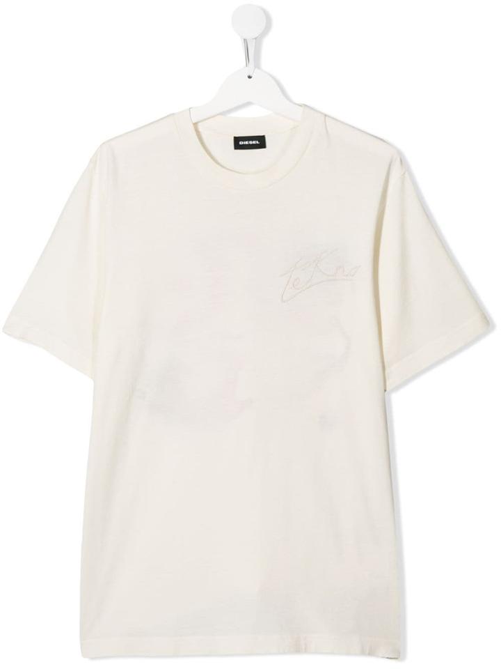 Diesel Kids Teen Tront Over T-shirt - White