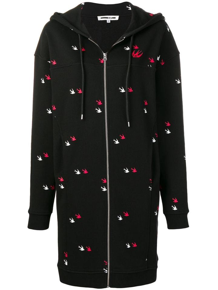 Mcq Alexander Mcqueen Logo Embroidered Oversized Hoodie - Black