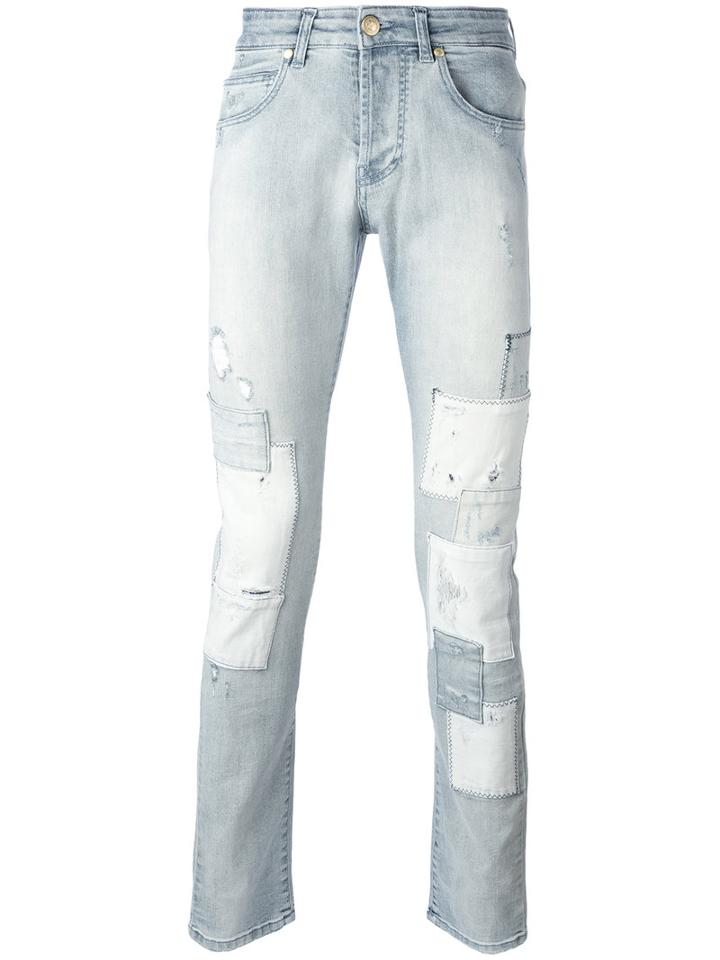 Pierre Balmain Ripped Jeans, Men's, Size: 34, Blue, Cotton/spandex/elastane