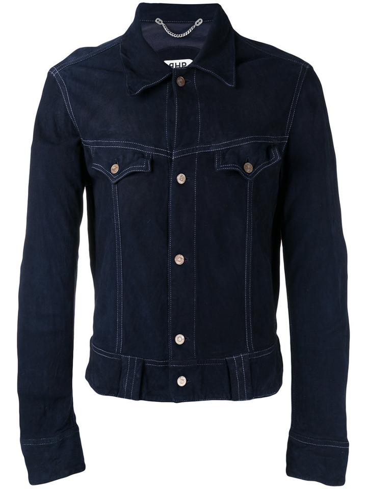 Pihakapi - Front Pocket Jacket - Men - Lamb Skin - L, Blue, Lamb Skin