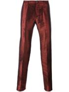 Christian Pellizzari Shimmer Tailored Trousers, Men's, Size: 50, Red, Polyester/polyamide/viscose