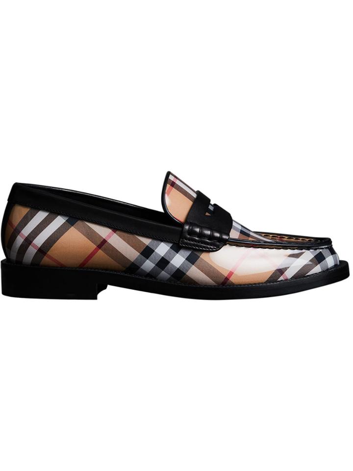 Burberry Vintage Check And Leather Penny Loafers - Yellow & Orange