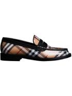 Burberry Vintage Check And Leather Penny Loafers - Yellow & Orange