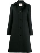 Mulberry Buttoned Single-breasted Coat - Black