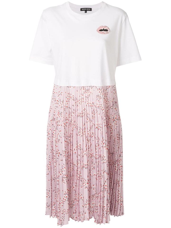 Markus Lupfer Pleated Skirt Dress - White