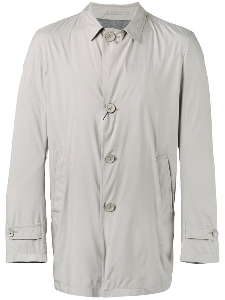 Herno - Single Breasted Coat - Men - Polyester/viscose - 54, Grey, Polyester/viscose
