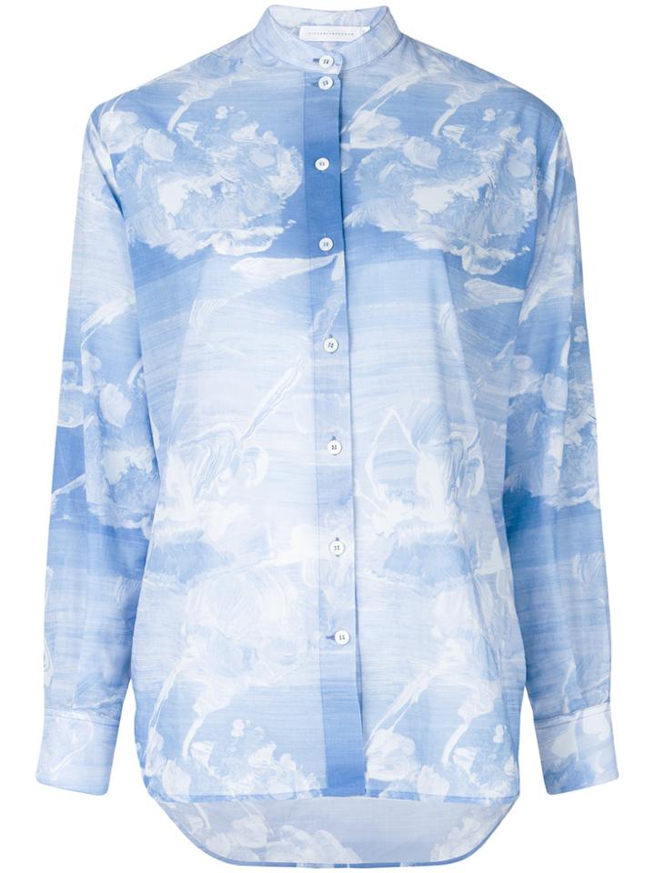 Victoria Beckham Cloud Print Shirt - Blue