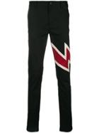 Givenchy Lightning Bolt Print Slim Trousers - Black