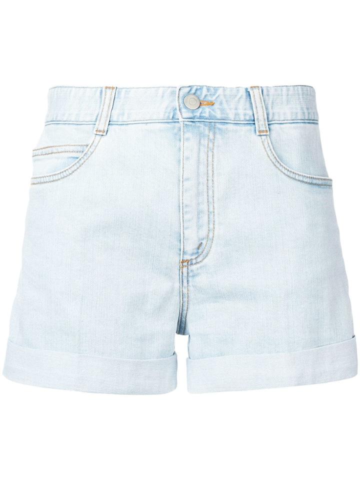 Stella Mccartney Turn Up Denim Shorts - Blue