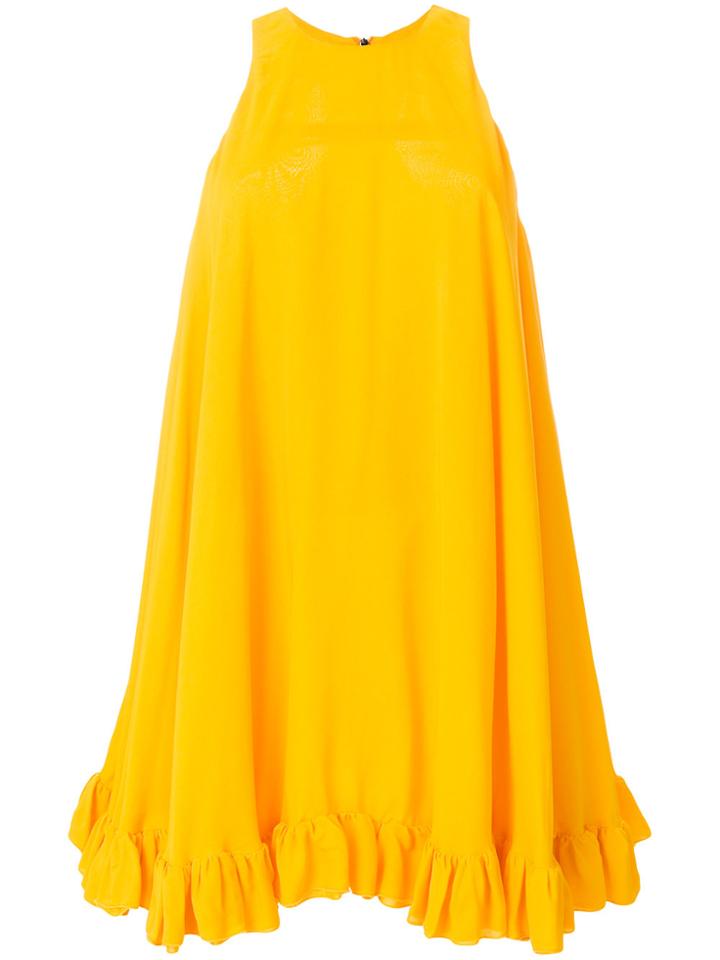 Msgm Racer-back Swing Dress - Yellow & Orange