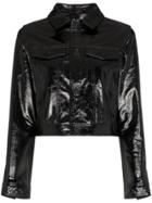 Ksubi Ksubi A2b Jkt Ptnt Ls Crop Trucker - Black