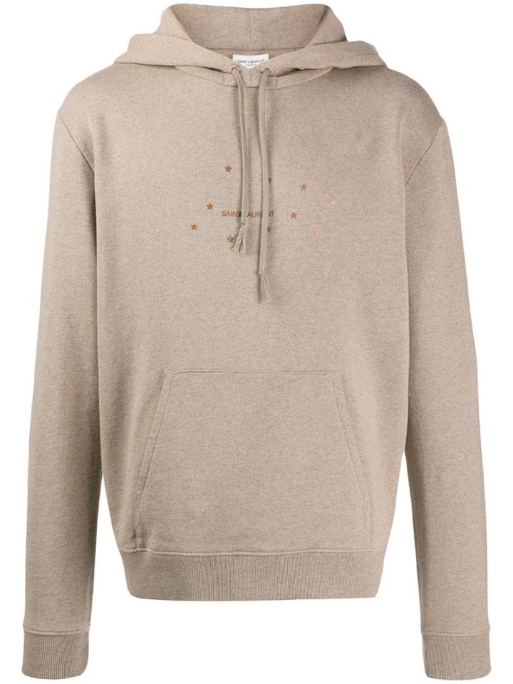 Saint Laurent Star Logo Hoodie - Neutrals