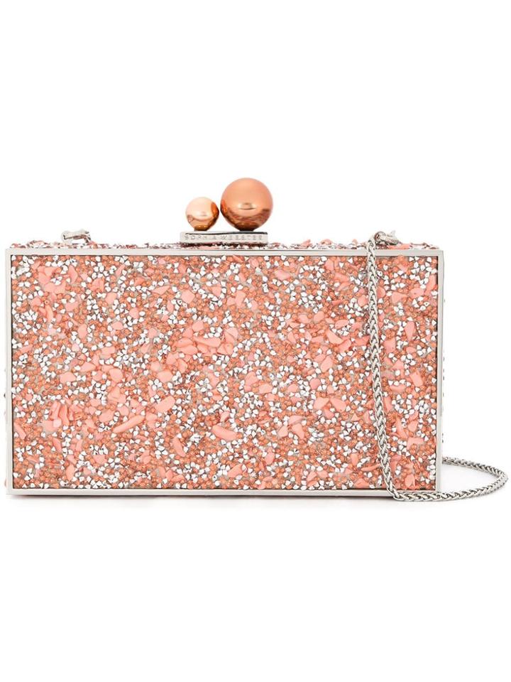 Sophia Webster Square Crystal Clutch Bag - Pink