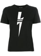 Neil Barrett - Lightning Print T-shirt - Women - Cotton - M, Black, Cotton