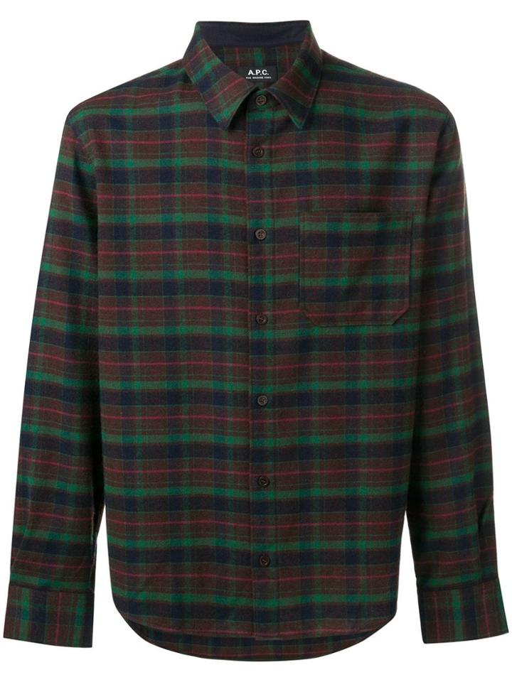 A.p.c. Tartan Pattern Shirt - Brown