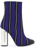 Marco De Vincenzo Striped Ankle Boots - Blue