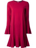 Theory Ruffled Hem Skirt, Women's, Size: 2, Red, Viscose/spandex/elastane