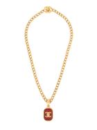 Chanel Vintage Chanel Stones Gold Chain Pendant Necklace