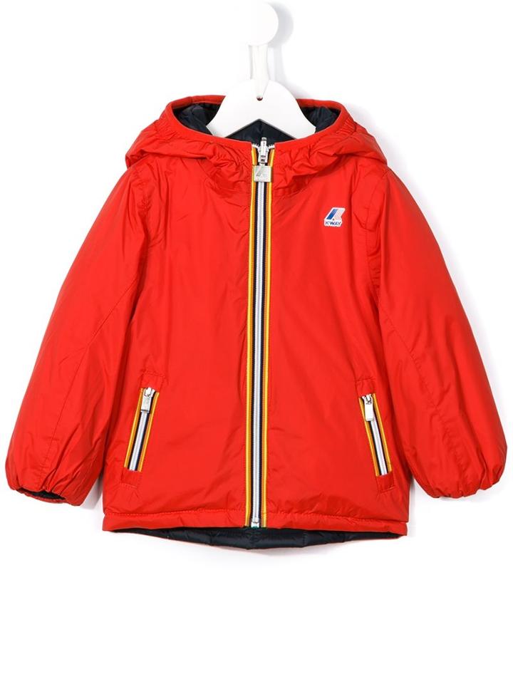 K Way Kids Reversible Padded Raincoat, Boy's, Size: 12 Yrs, Red