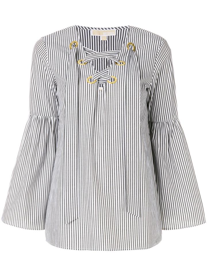 Michael Michael Kors Striped Bell Sleeve Tunic Top - Green