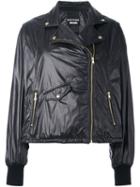 Boutique Moschino Biker-style Puffer Jacket, Women's, Size: 42, Black, Polyester