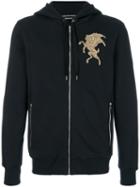 Alexander Mcqueen - Embroidered Hooded Sweatshirt - Men - Cotton/copper - S, Black, Cotton/copper